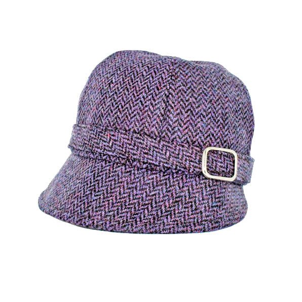 Mucros Weavers Violet Herringbone Tweed Flapper Cap 213 - The Celtic Gift Store - Hats