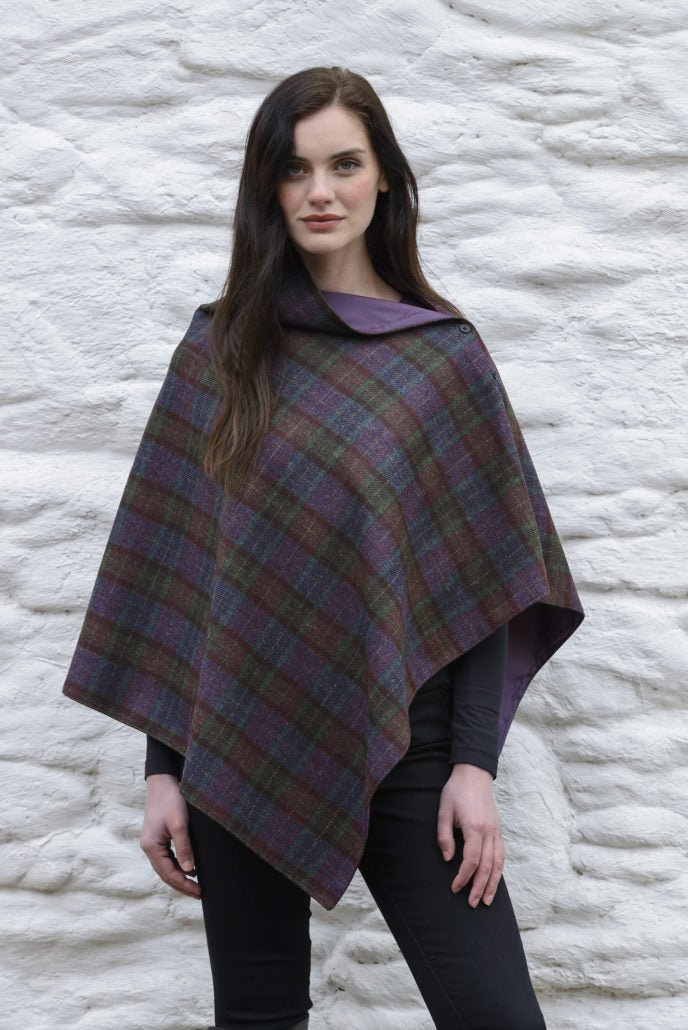 Mucros Weavers Wrap - Deep Violet & Green - The Celtic Gift Store - 