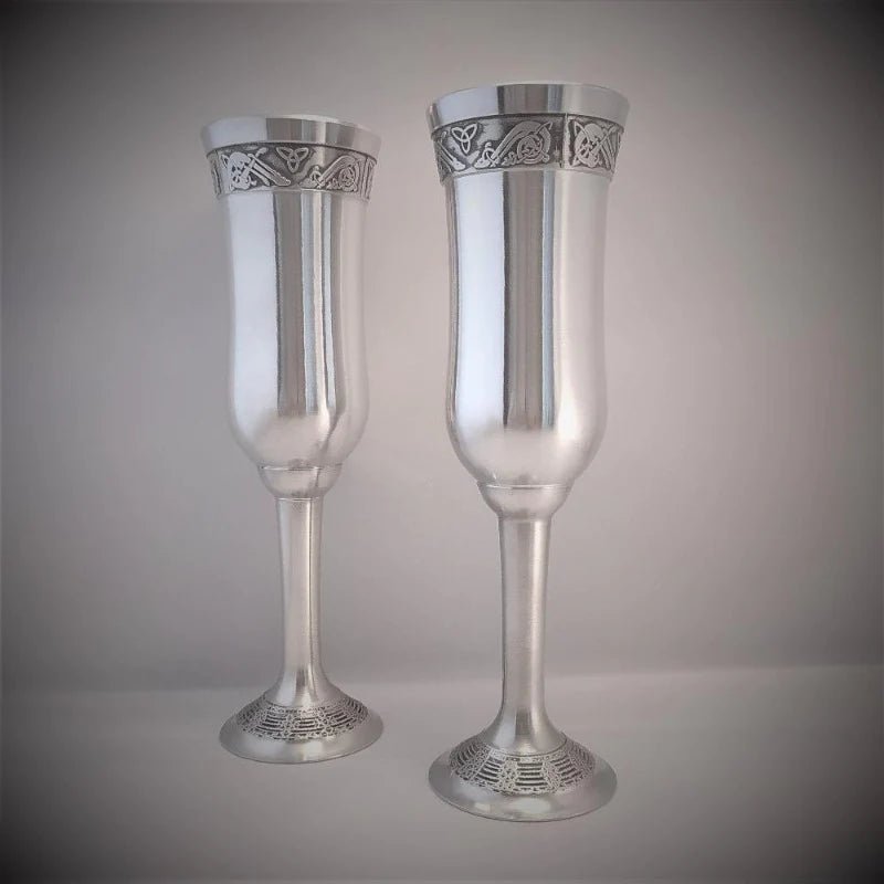 Mullingar Pewter The Kells Champagne Flute Toasting Set - The Celtic Gift Store - Drinkware