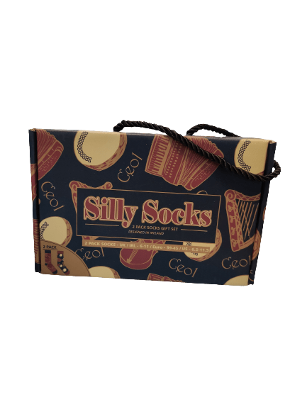 Navy and Burgundy Irish Music Socks - 2 Pack - The Celtic Gift Store - Socks