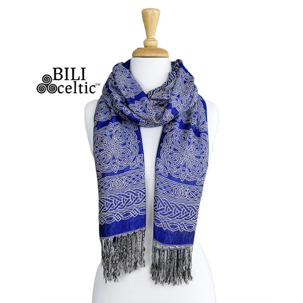 Noreen Celtic Knot Scarf - Royal Blue - The Celtic Gift Store - Scarves & Shawls