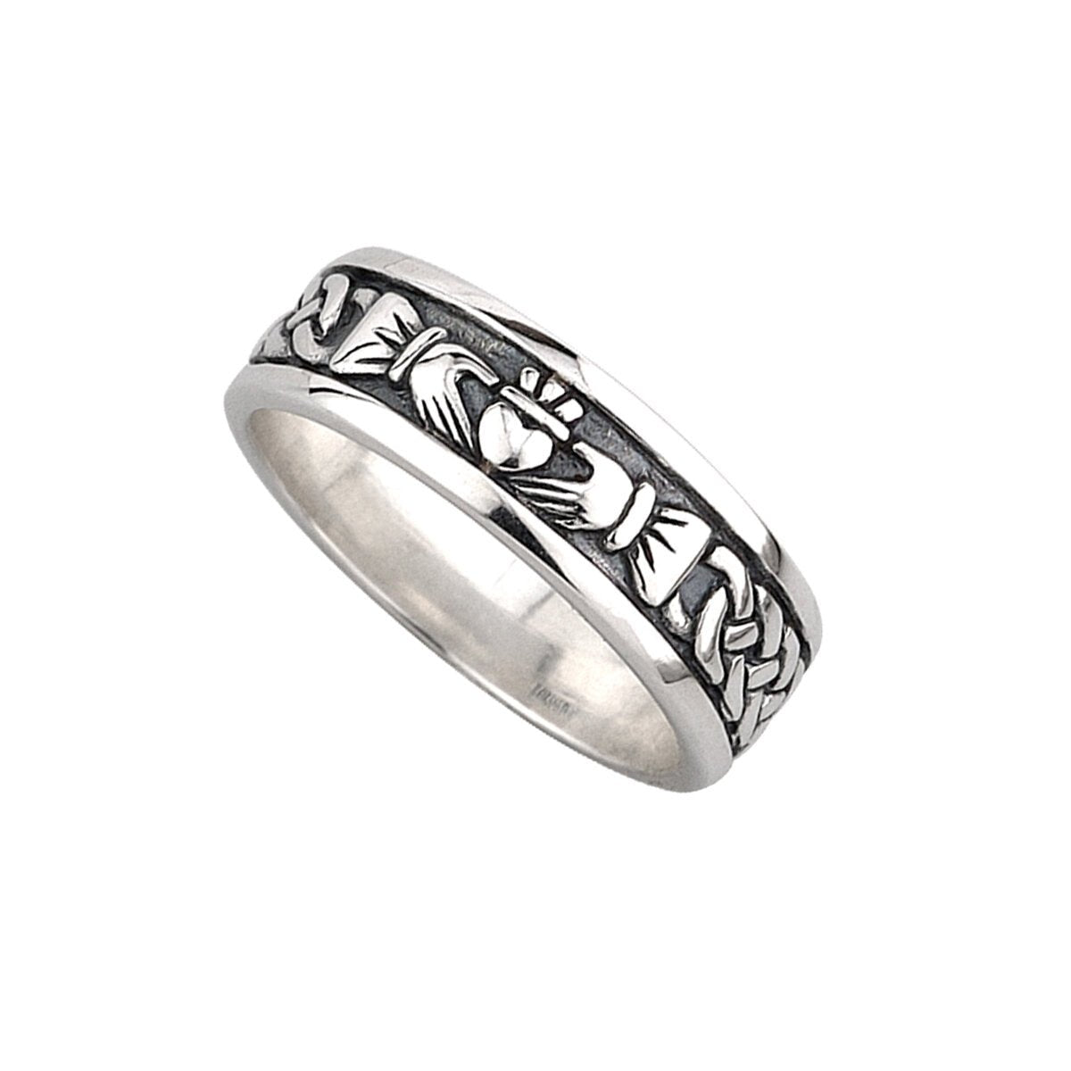 Oxidized Sterling Silver Men's Claddagh Ring - The Celtic Gift Store - Rings