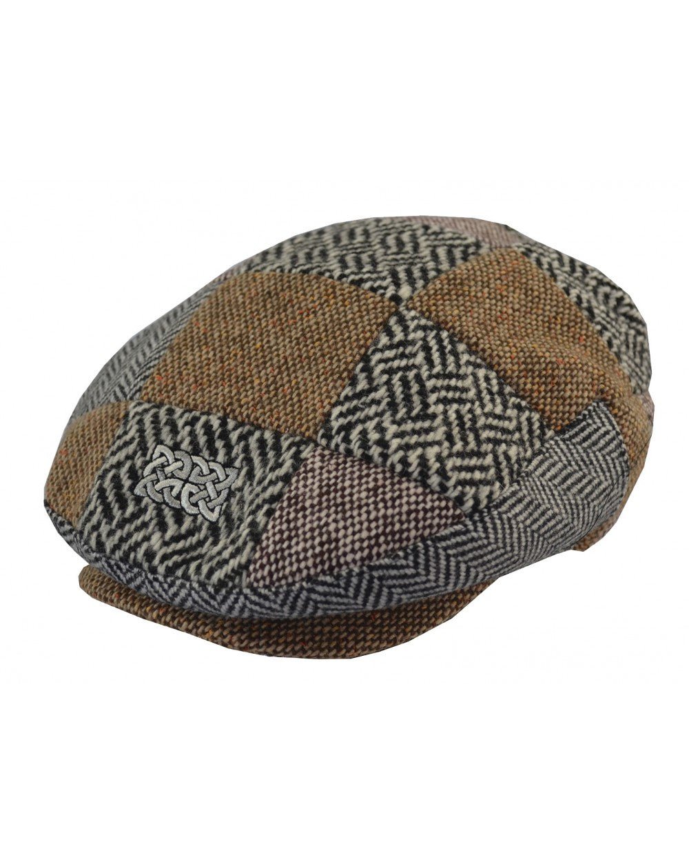 Patrick Francis Adults Mutli Tweed Patch Flat Cap - The Celtic Gift Store - 