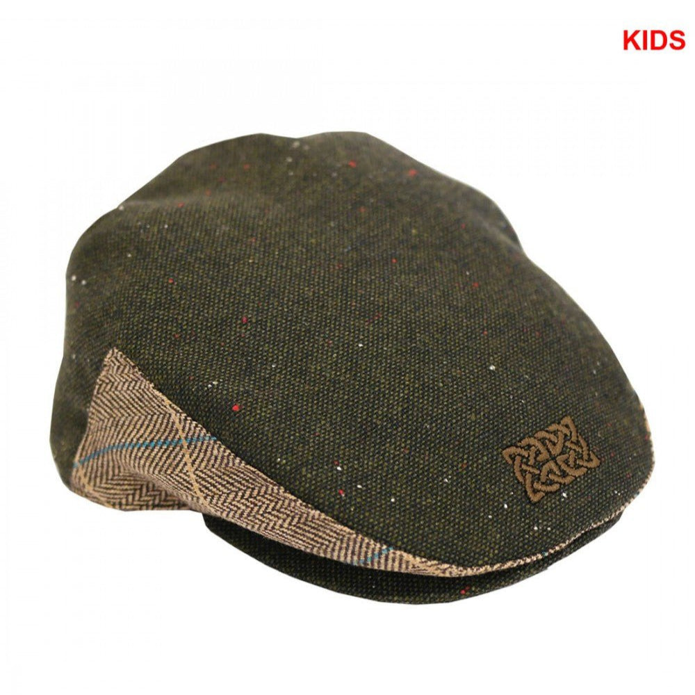 Patrick Francis Kids Green Tweed Celtic Knot Flat Cap - The Celtic Gift Store - 