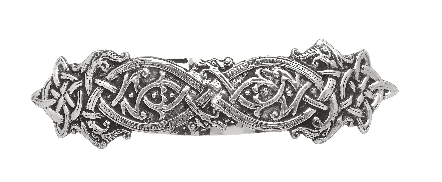 Pewter Barrette Hair Clip - Kells - The Celtic Gift Store - 