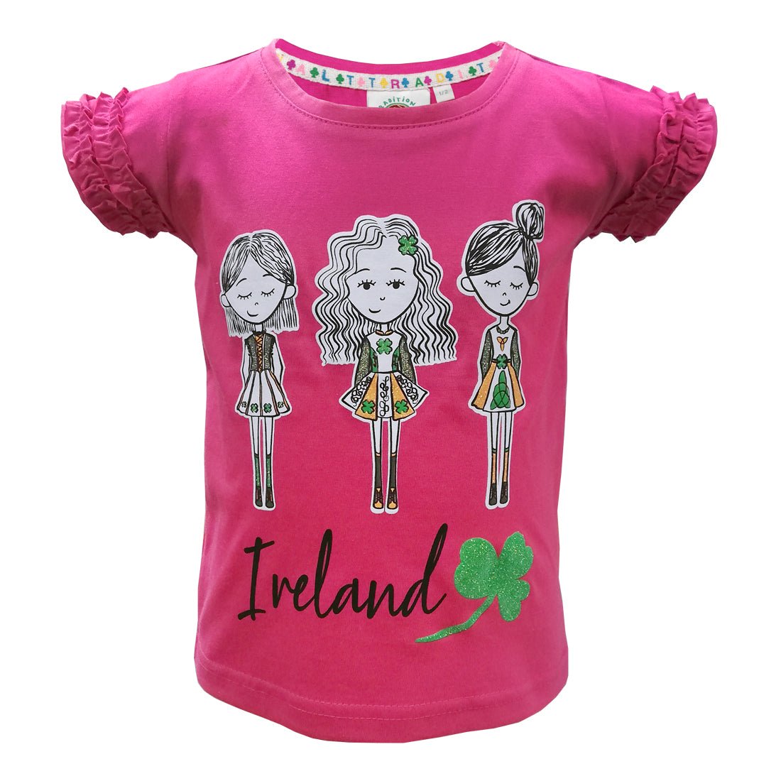 Pink Irish Dancer Frill T-Shirt - The Celtic Gift Store - 