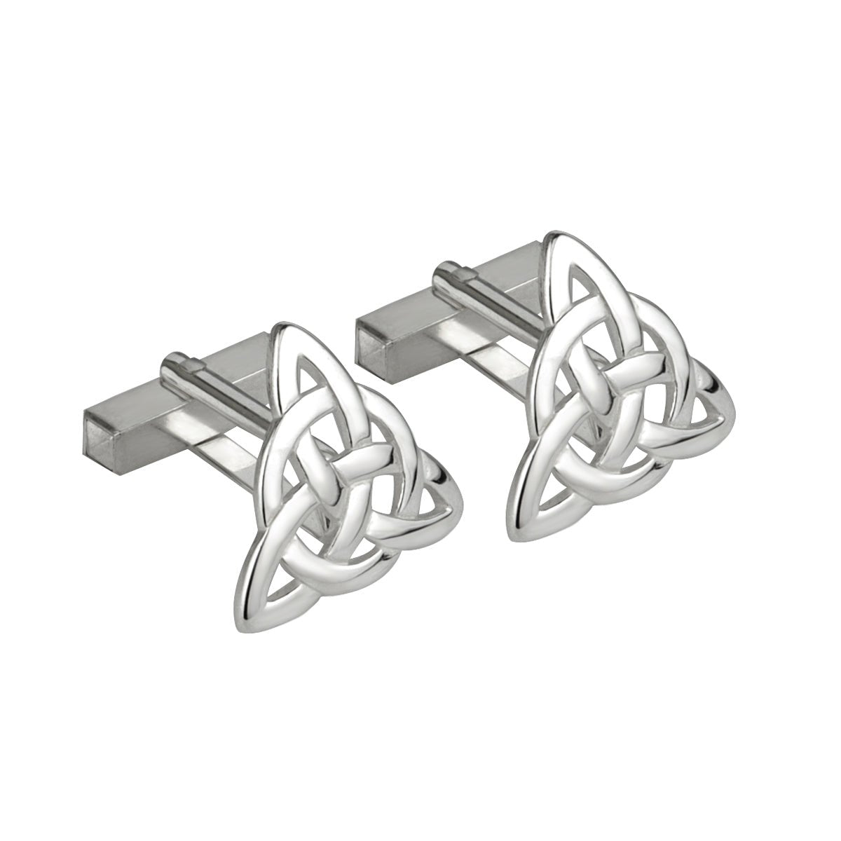 Rhodium Plated Men's Celtic Knot Cufflinks - The Celtic Gift Store - Jewelry