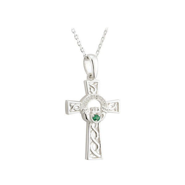 Silver Claddagh Cross Pendant