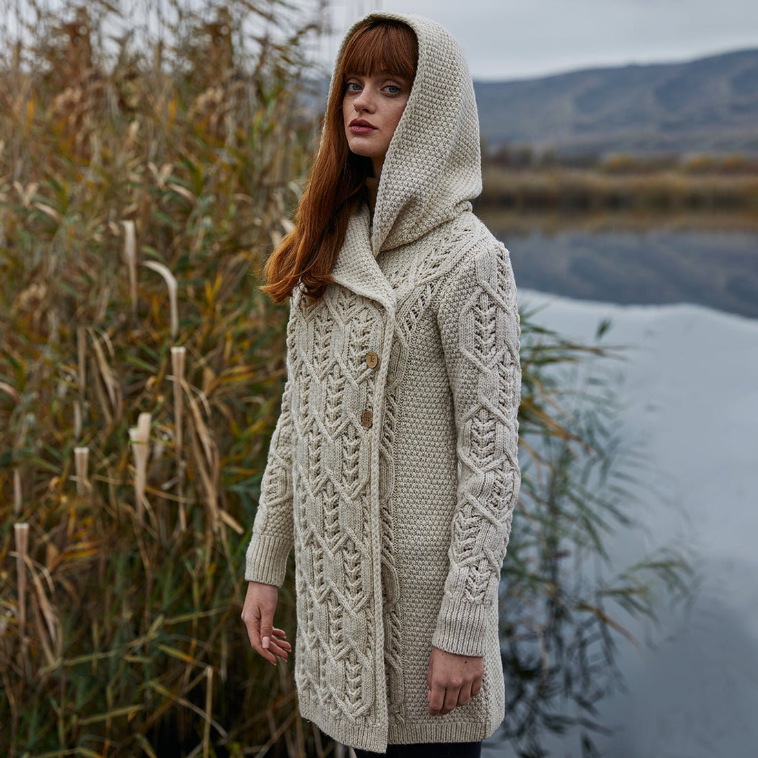SAOL Aran Leaf Coat - The Celtic Gift Store - 