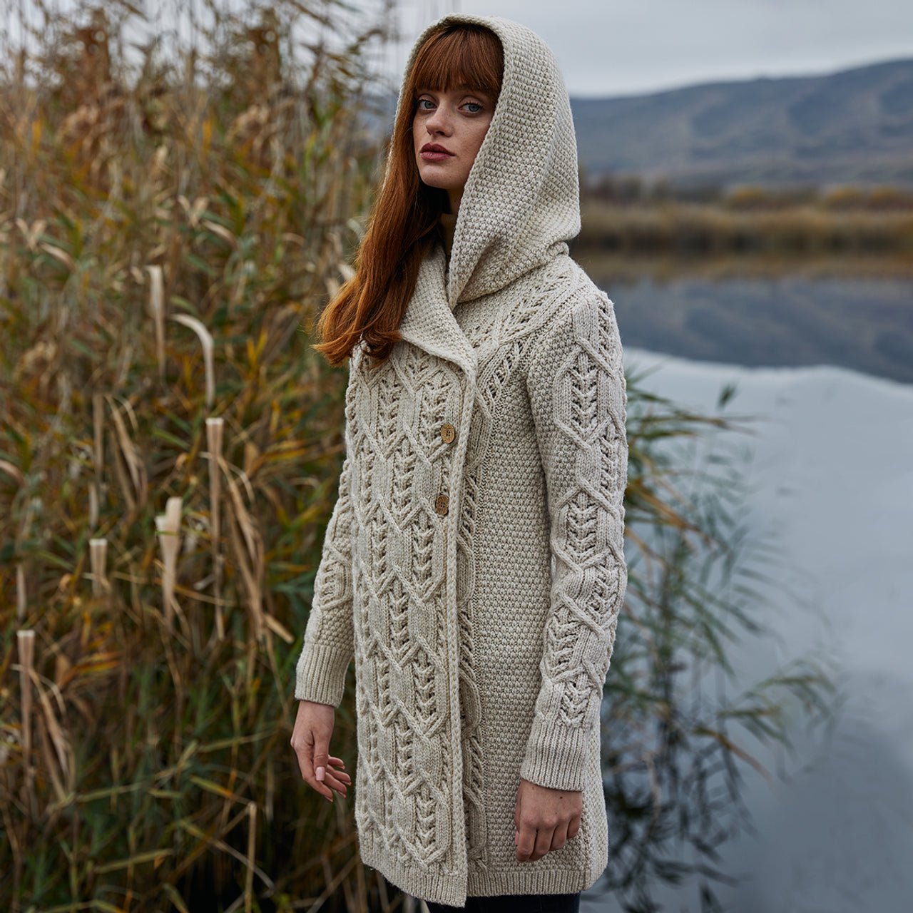 SAOL Aran Leaf Coat - The Celtic Gift Store - 