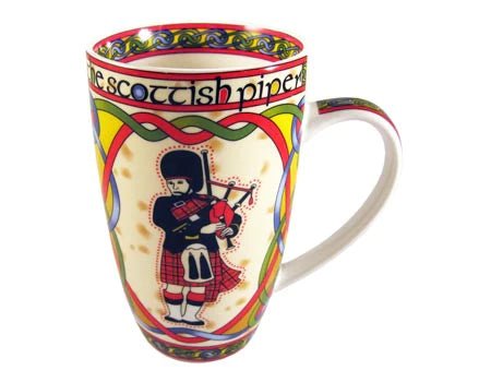 Scottish Bag Piper Mug - Scottish Weave - The Celtic Gift Store - Drinkware