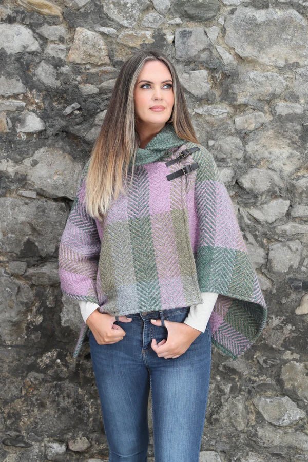 Shawl Collar Poncho - Loden - The Celtic Gift Store - Clothing Accessories