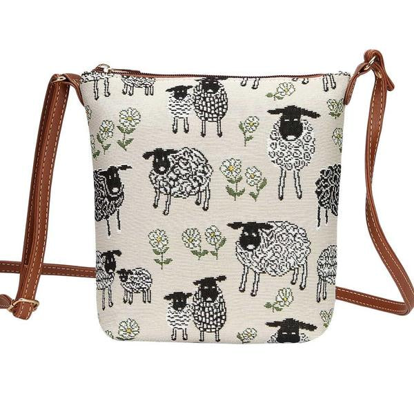 Sheep and Daisy White Sling Bag