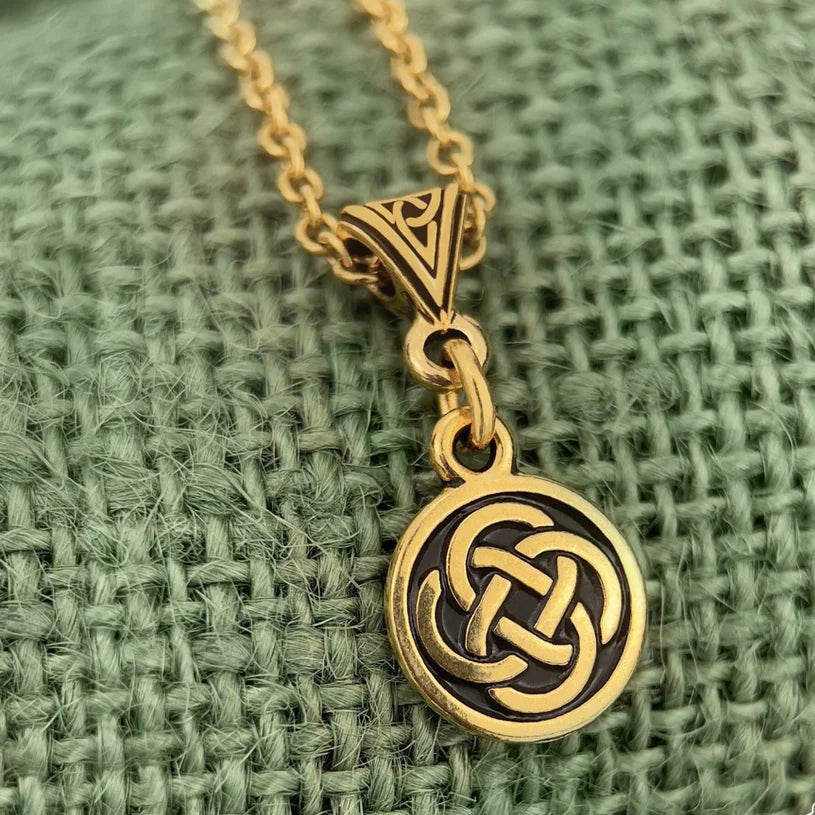 Small Gold Irish Dara Knot Pendant - The Celtic Gift Store - 