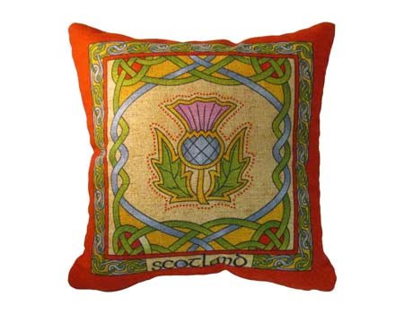 Small Scottish Thistle Pillow Cover - Scottish Weave - The Celtic Gift Store - Decor