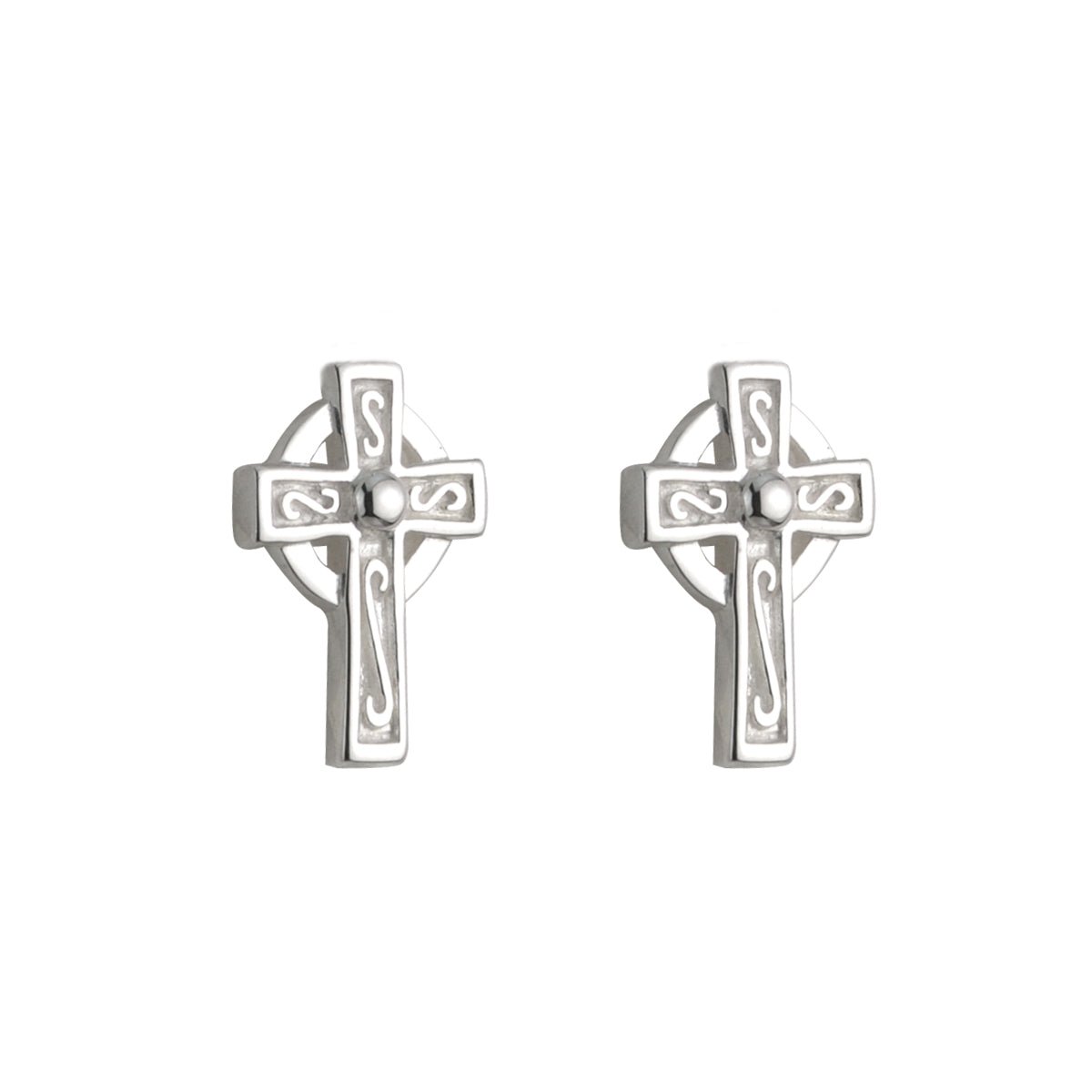 Small Sterling Silver Celtic Cross Stud Earrings - The Celtic Gift Store - Earrings
