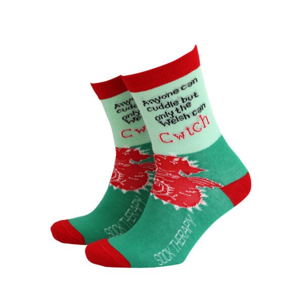 Sock Therapy Only the Welsh Can Cwtch Men's Socks - The Celtic Gift Store - Socks