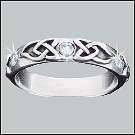 Stainless Steel CZ Trinity Band - The Celtic Gift Store - 