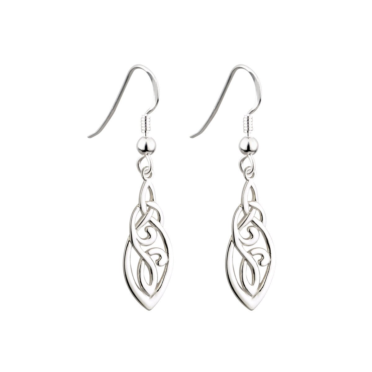 Sterling Silver Celtic Knot Drop Earrings - The Celtic Gift Store - Earrings