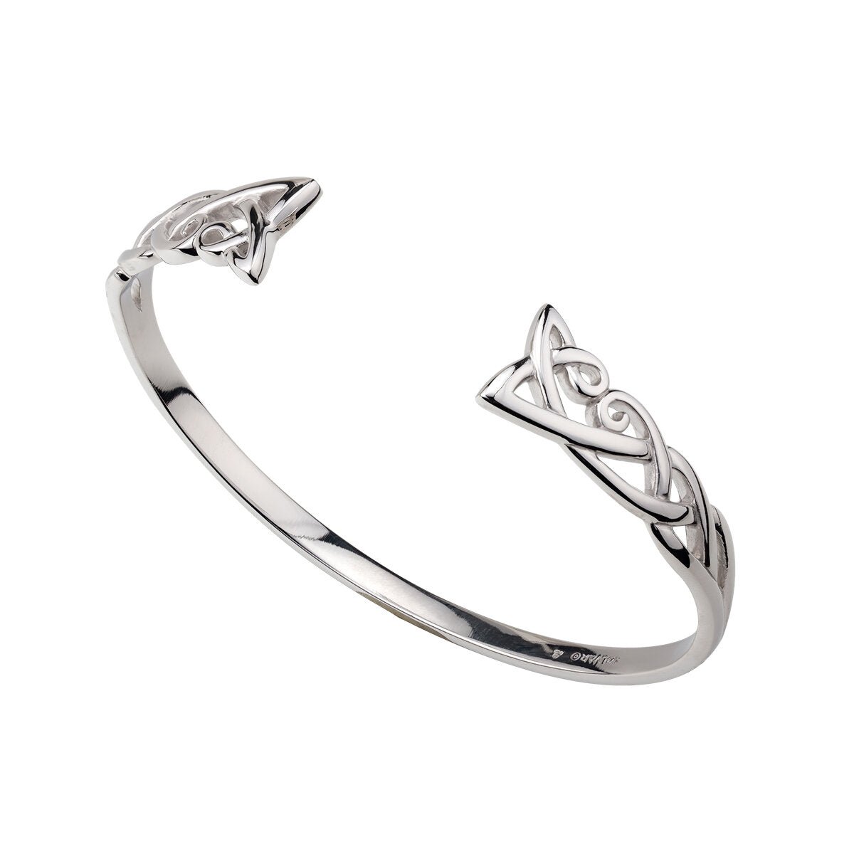 Sterling Silver Celtic Knot Torc Bangle - The Celtic Gift Store - bracelets