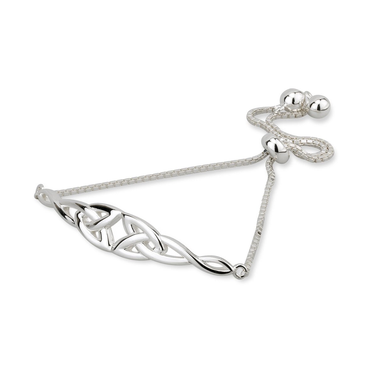 Sterling Silver Celtic Trinity Knot Draw String Bracelet - The Celtic Gift Store - bracelets