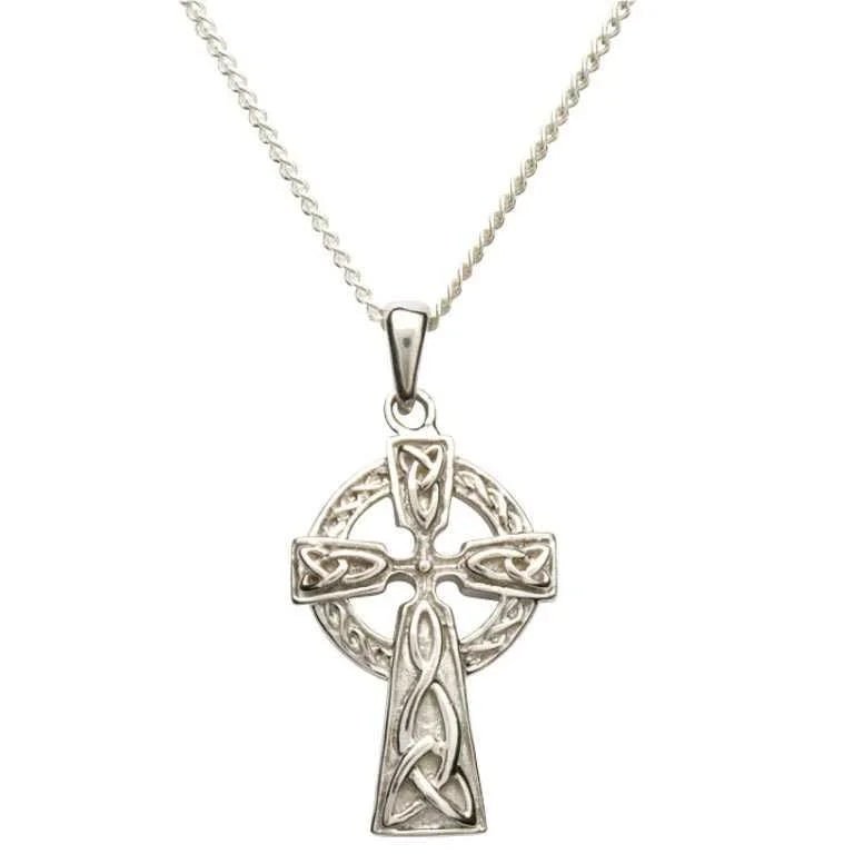 Sterling Silver Double Sided Celtic Cross Necklace - The Celtic Gift Store - Necklaces