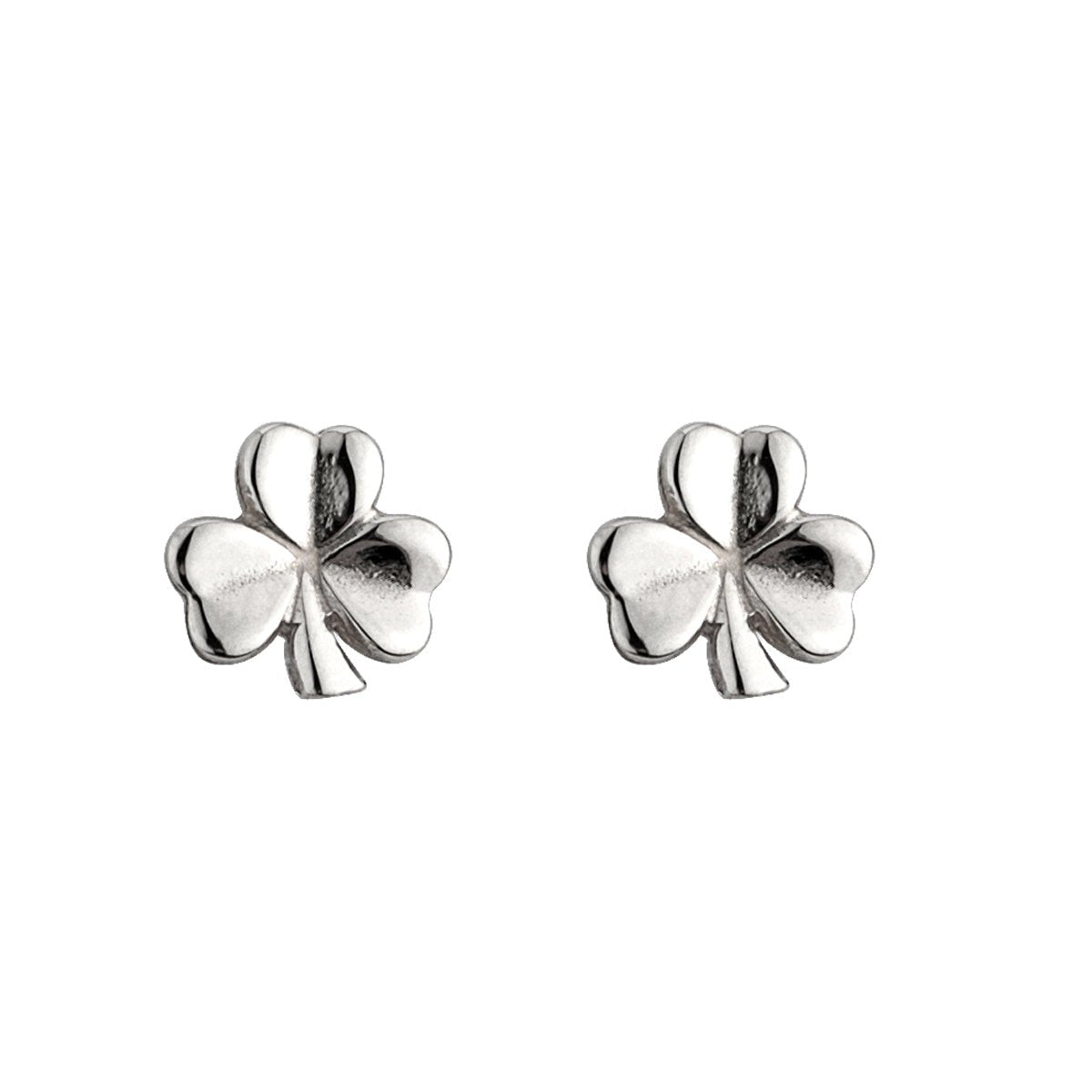 Sterling Silver Shamrock Stud Earrings - The Celtic Gift Store - Earrings