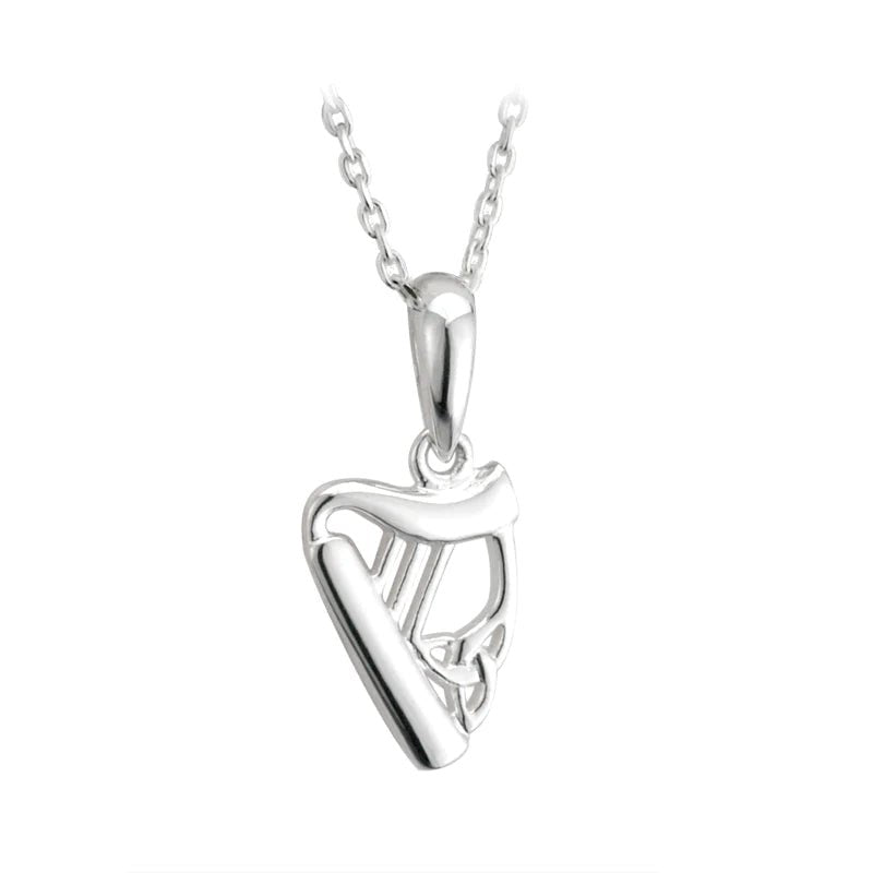 Sterling Silver Trinity Harp Necklace - Small - The Celtic Gift Store - Necklaces