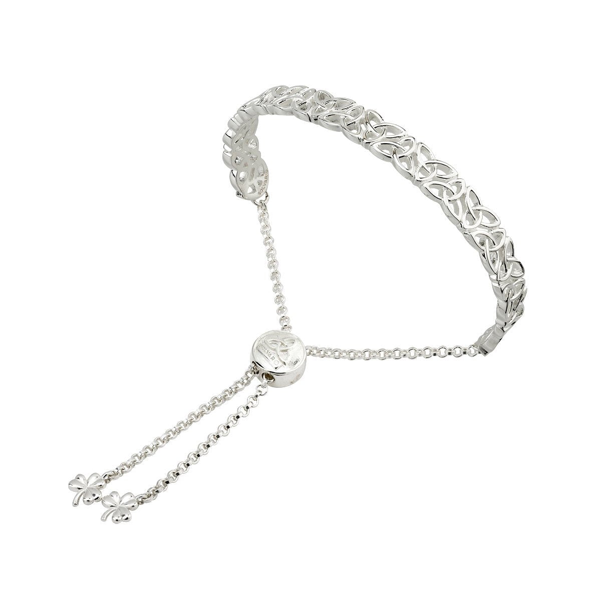 Sterling Silver Trinity Knot Draw String Bangle - The Celtic Gift Store - bracelets