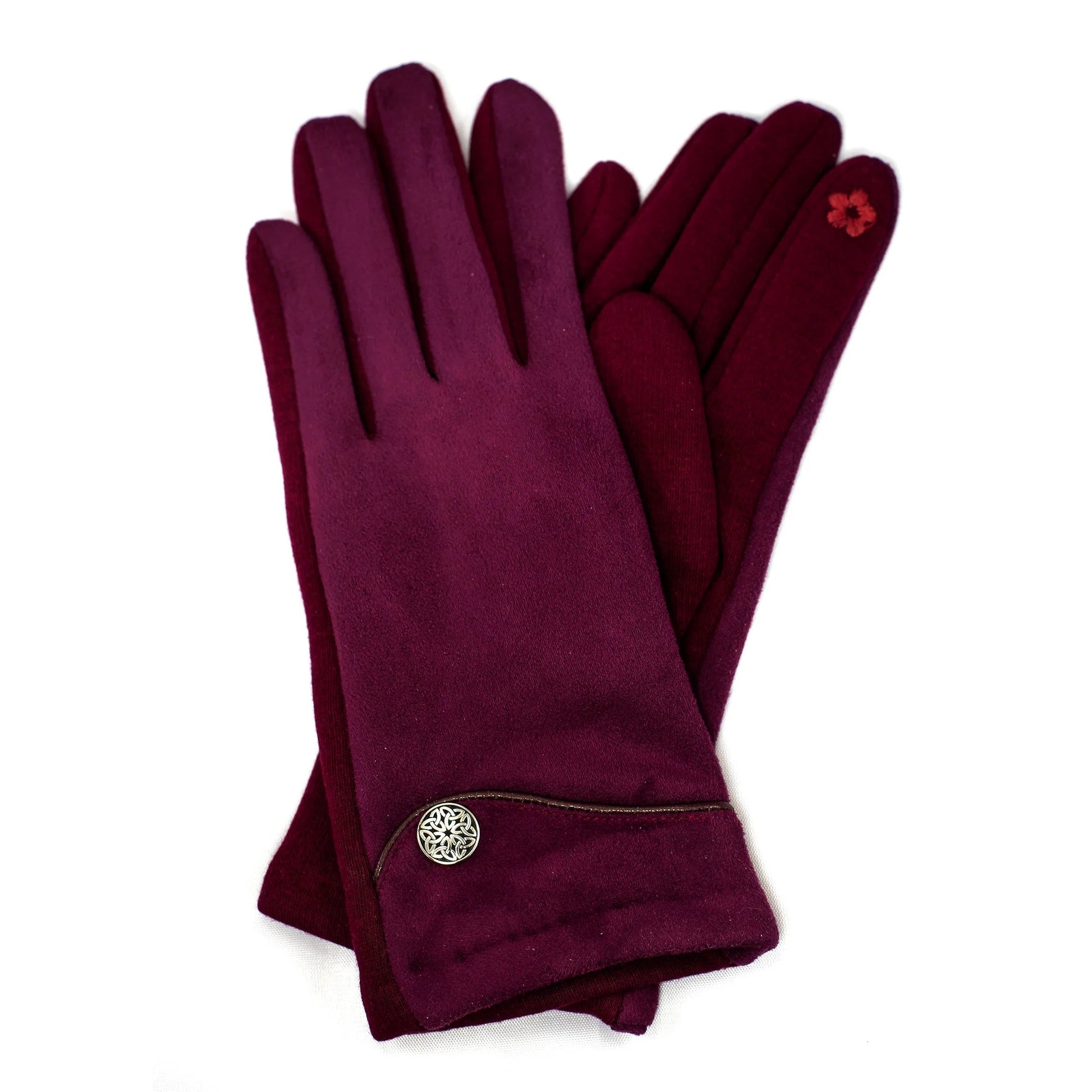 Suede Top Gloves - Plum - The Celtic Gift Store - Clothing Accessories