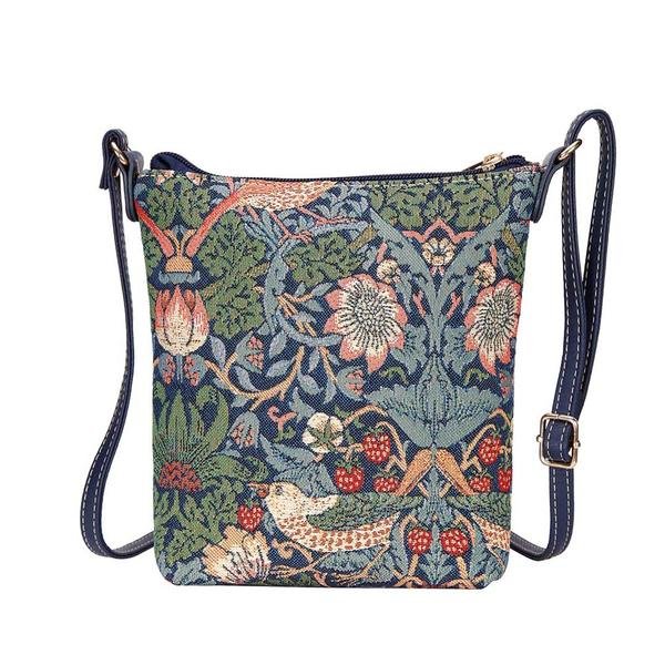 Tapestry Sling Bag - Strawberry Thief Blue - The Celtic Gift Store - Handbags