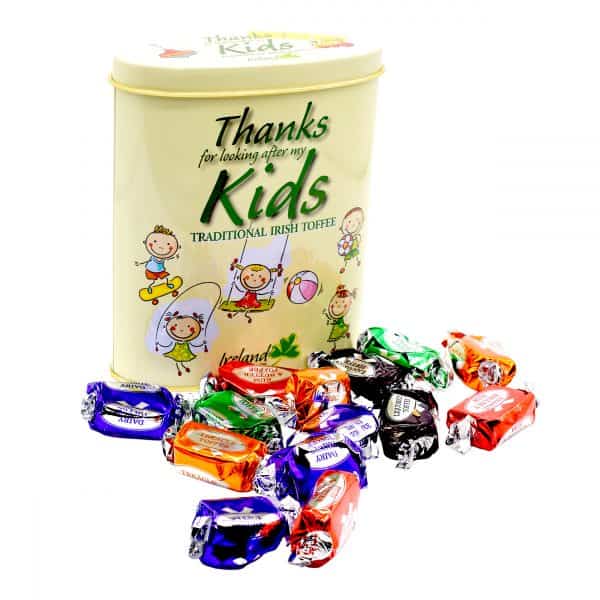 Tin of 'Thanks for looking after my Kids' Toffee - The Celtic Gift Store - Food