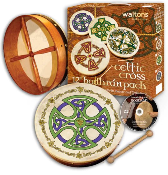 Waltons 18'' Bodhrán Pack - Bronsa Cross Design - The Celtic Gift Store - Toys & Games