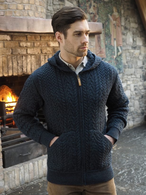 West End Limerick Hooded Cardigan - Sherwood - The Celtic Gift Store - 