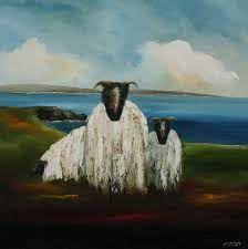 'Wild Atlantic Sheep' by Padraig McCaul - Mounted Print 12"x12" - The Celtic Gift Store - Decor