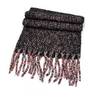 Wool Blend Wrap Black Mix 48cm x 180cm - The Celtic Gift Store - 